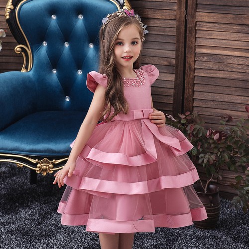Little Girls Tulle Layered Tutu Princess Dress Christmas Birthday Pageant Dress - Picture 4 of 35