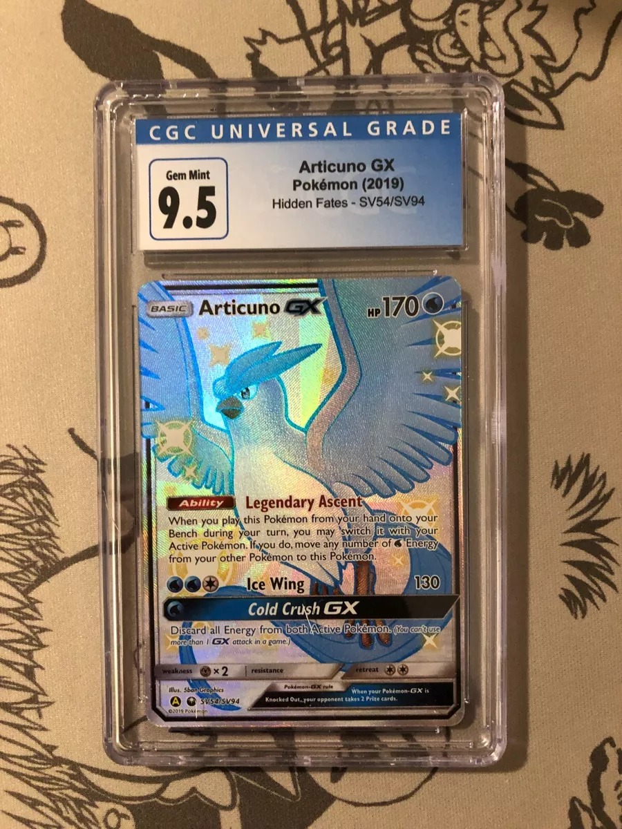 CGC 9.5 GEM MINT Articuno GX Full Art Hidden Fates Pokemon Card SV54/SV94