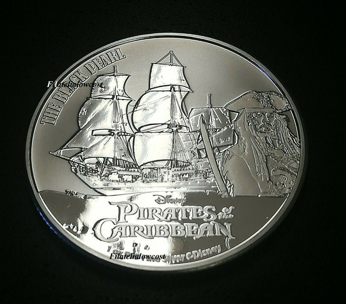 Piratas Del Caribe 2021 Moneda 1 Oz Plata Perla Negra Silver Niue 2 Dollars