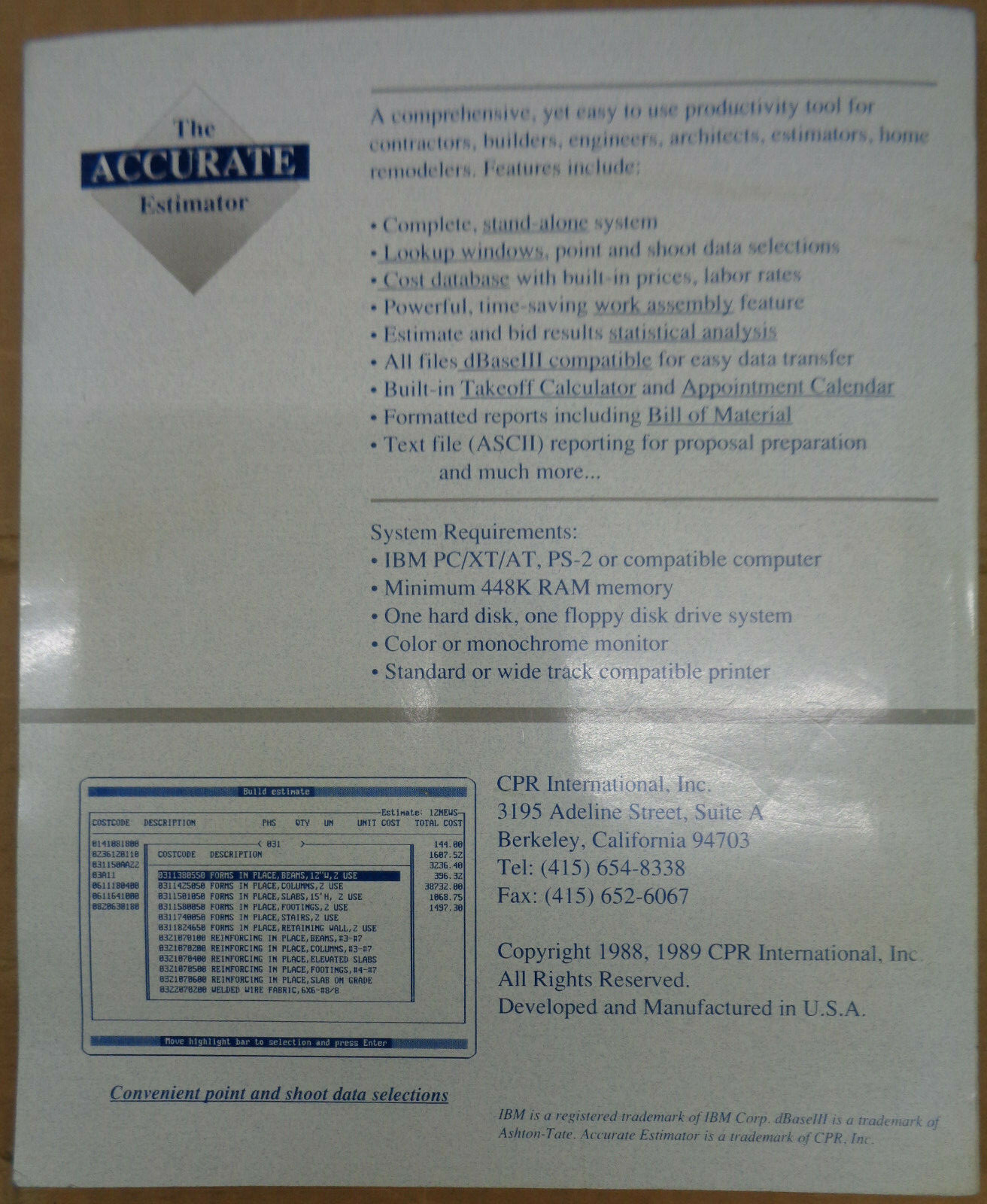 The Accurate Estimator construction cost estimating productivity