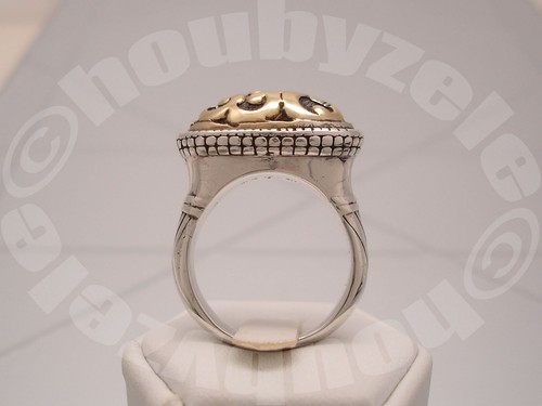 John Hardy Sterling and 18K Tribal Oval Ring Sz 10.25 - Picture 5 of 14