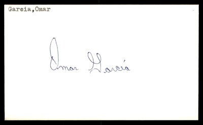 Omar Garcia Baseball Index Card Signed Auto Autograph (no COA) *e1