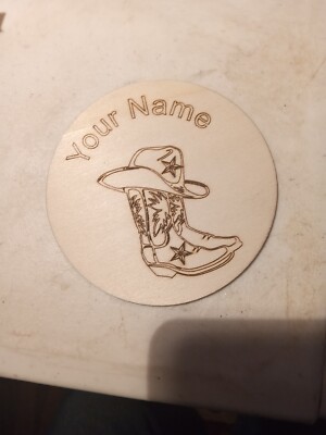 4'' Round Laser Engraved Coaster Set Of 4 + Free Box. Box & Coasters  3/8'' Thick