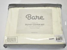 Bare Home Luxury Duvet Cover & Sham Set Ultra Soft California King Size Cream