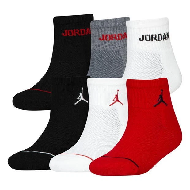 NIKE AIR JORDAN 6 PAIRS OF ANKLE SOCKS SPORTS SOCKS SIZES 5 INFANTS 4.5 JUNIOR