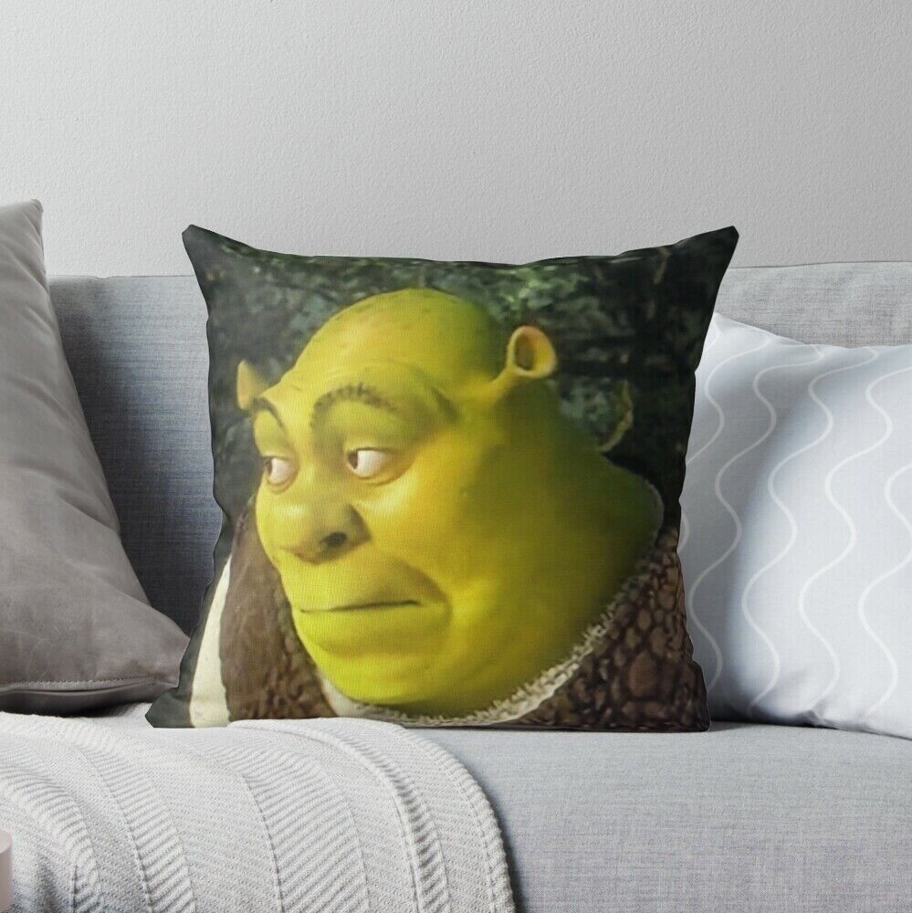  Meme Throw Pillow Covers Decorative Personalized Funny Shrek  Face Throw Pillow Case for Couch Sofa Bed Car Outdoor Home Decor 18 in X 18  in : Home & Kitchen