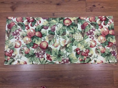 VALANCE FRUIT APPLES GRAPE PINEAPPLE 78X17 RED GOLD GREEN HANDMADE KITCHEN LINED