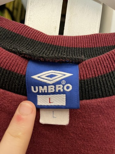 Vintage 90s Umbro Pro Training Rugby Sweatshirt Size Large Made In Usa Maroon - Picture 4 of 9