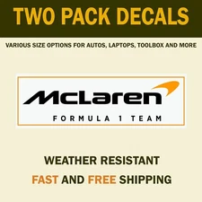 McLaren Decal Sticker Formula 1 McLaren Racing Team Two Pack Indoor Outdoor