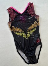 Aly Raisman GK ELITE Gymnastics Leotard MIDNIGHT LACE Sequin BLING Floral AXS