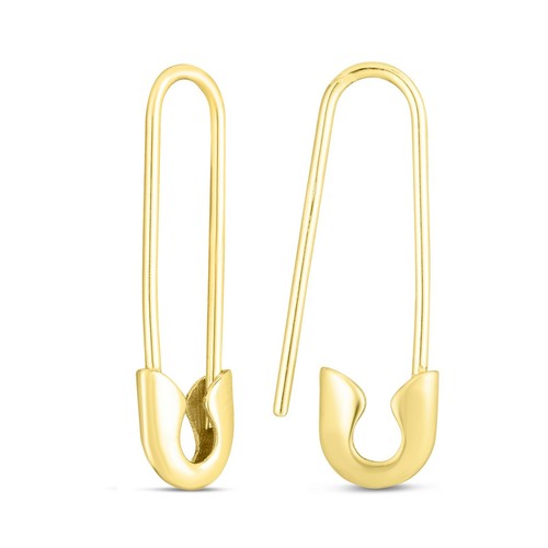 Orecchini A Clip Con Spilla Di Sicurezza In Oro Giallo 14K