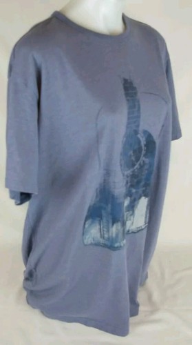 Gap Solid Blue Short Sleeve Guitar Graphic T- Shirt Men's Size XXL Cotton Blend - Picture 16 of 16