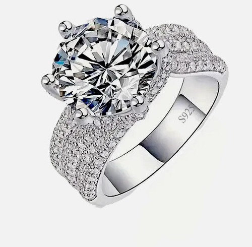 5 Karat wunderschöner Moissanit Ring. Auf Sterling Silber. Nicht mehr 50 Prozent Rabatt - Bild 2 von 11