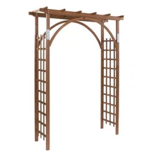 VINGLI 85in Wood Garden Arbor Arch Walkway for Wedding Plant Climbing Patio Deco