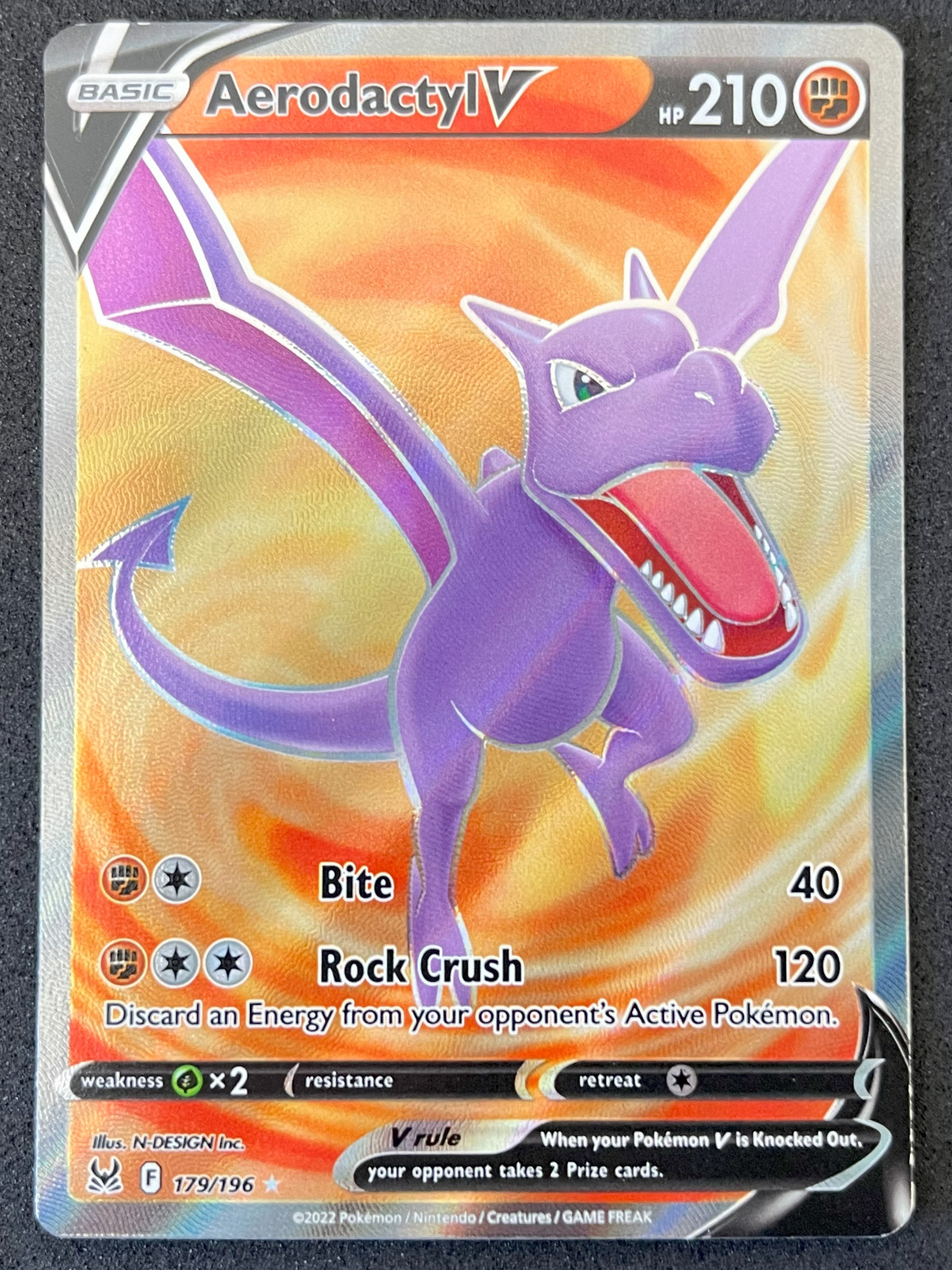 Aerodactyl V Pokemon Lost Origin 179/196 Full Art Ultra Rare NM