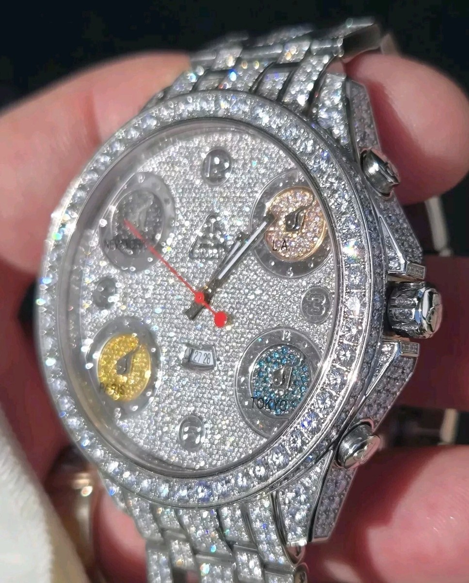 Jacob & Co Five Time Zone 47mm aprx. 20ct VS DIAMOND BAND BEZEL