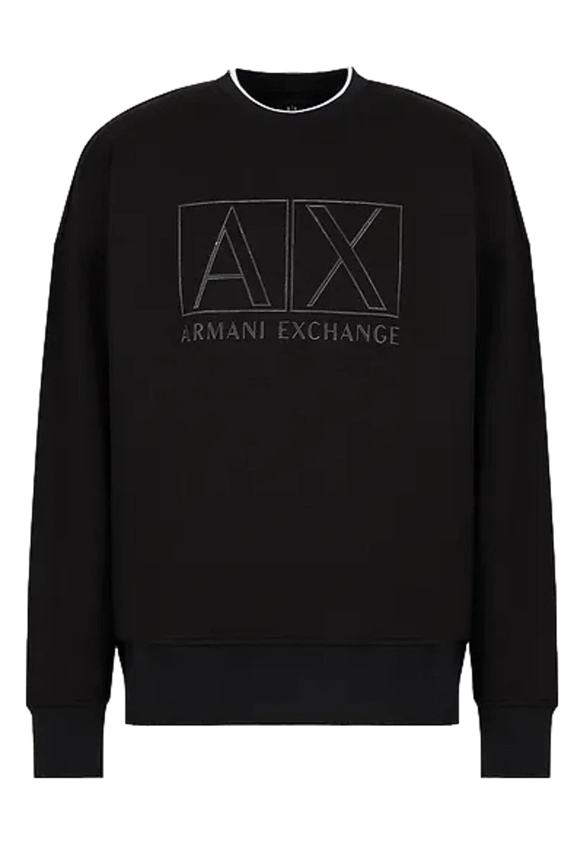 NWT ARMANI EXCHANGE A X CREW NECK SWEATSHIRT 6RZMHJ ZJDJZ BLACK eBay