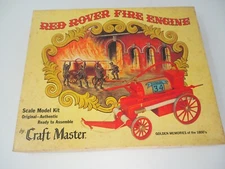 Vintage Craft Master Red Rover Fire Engine Model Kit 9"x7.5"x4.25