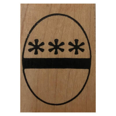 EASTER EGG Wood Mounted Red Rubber Stamp Card Making Copic Coloring