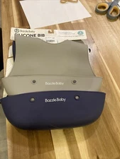 2 Silicone Bibs, Bazzle Baby, BPA FREE, Waterproof & Rolls Up For Easy Clean Up