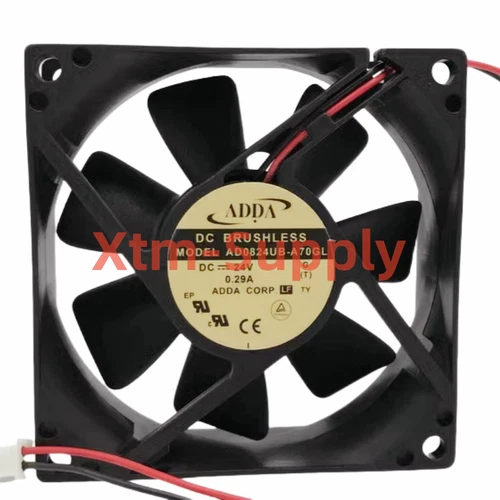1pc For ADDA AD0824UB-A70GL 24V 0.29A 80*80*25mm 2pin Power supply cooling fan