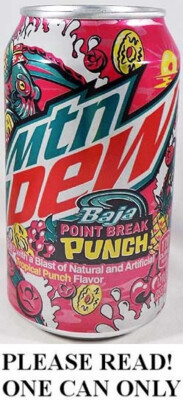 Mountain Dew Baja Point Break Punch FULL NEW 12oz 355ml Can Pepsi USA 2024 LtdEd
