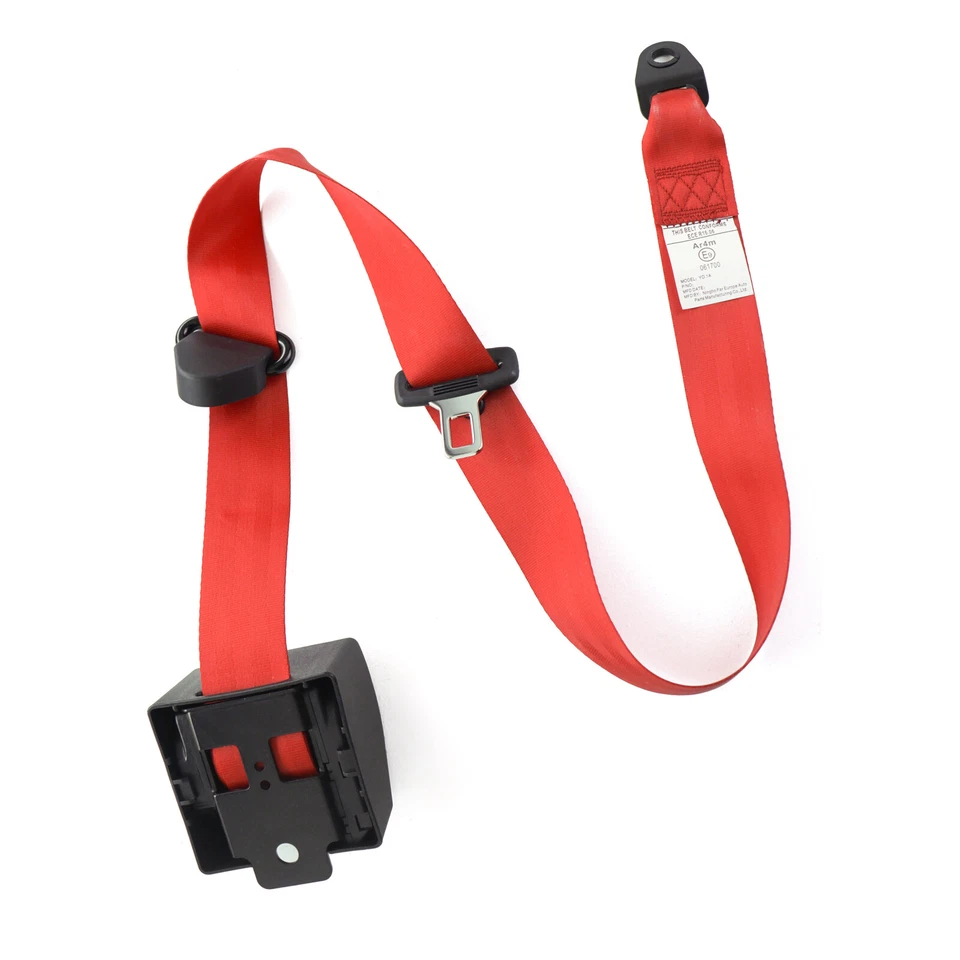 2 Sets  Cars 3 Point Harness Replace Adjustable Seat Belt Lap Strap Red  - Image 2 of 4