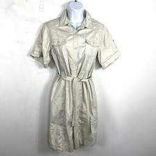 Canyon River Blues Shirt Dress Sz M Khaki Belted Safari Core Utility Chic