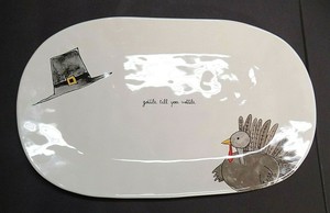 034-NEW-034-Rae-Dunn-Gobble-Till-You-Wobble-Thanksgiving-Platter-Plate-Dish-Turkey-Pil