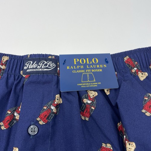 Polo Ralph Lauren Polo Bear Men's XL Woven All Over Bear Boxers Navy - Picture 3 of 6