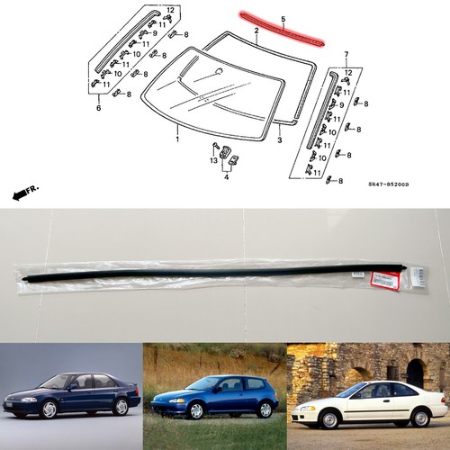 92-95 for Honda Civic EG upper front windshield molding weatherstrip rubber seal - 第 1/6 張圖片
