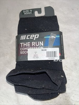 Size IV- CEP Black Tall The Run Compression Sock 4.0 1 Pair With Defects