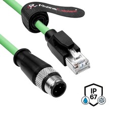 M12 D-Code 4 Pin Male to RJ45 Ethernet Cable Flex for Industrial Camera Sensor