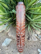 Maori Tribal Tiki Wood Mask 39”x 7”