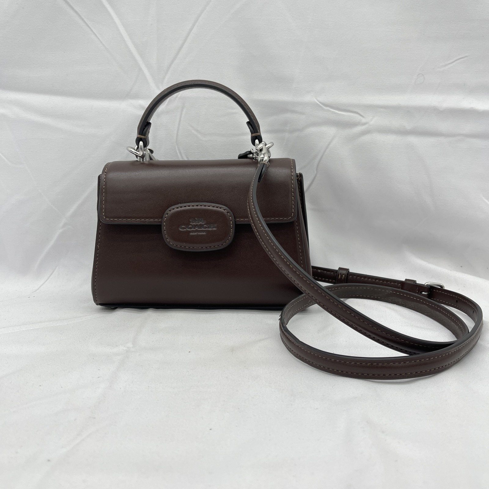 Coach Eliza Mini Top Handle Satchel in Smooth Maple Leather CW182