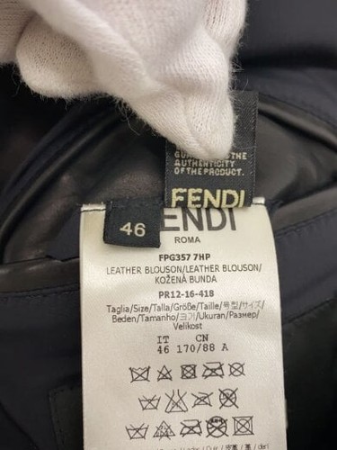 FENDI/L/Monster/Bag Bugs/Leather jacket/Blouson/46/Sheepskin/BLK - Picture 3 of 6