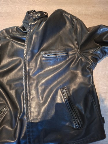 schott 141 Cafe Racer Made in Usa Lederjacke Größe 52 XL schwarz