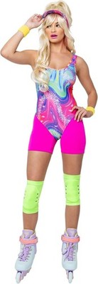 Roma 5 Piece Retro Rollerblade Doll, Pink/Green/Multi, Large