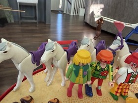 Playmobil White Circus Elephant Romani Circus Lot w/ Many Extras Turntable