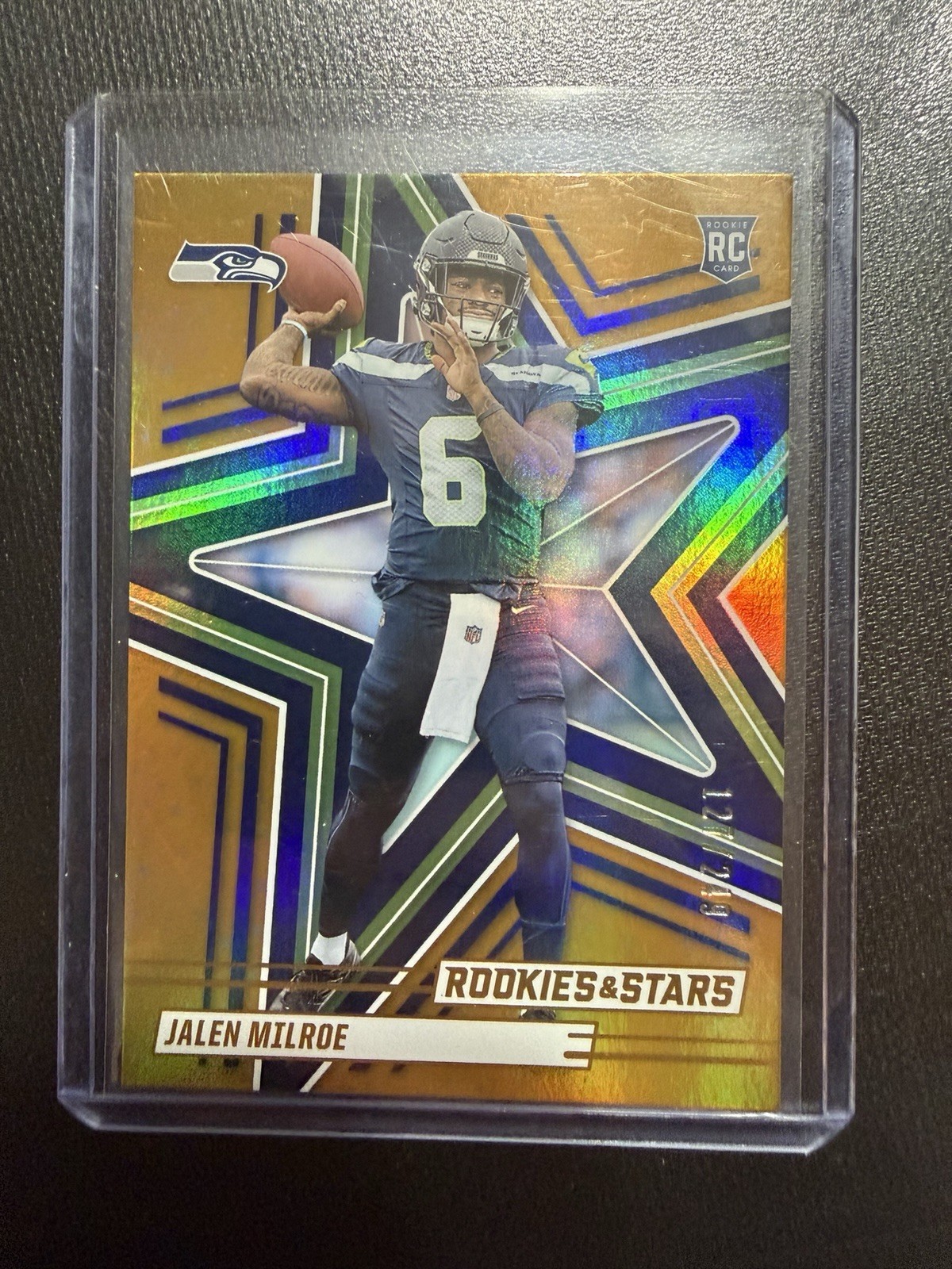 2025 Panini Rookies & Stars Red & Blue Jalen Milroe Rookie Seahawks # /249