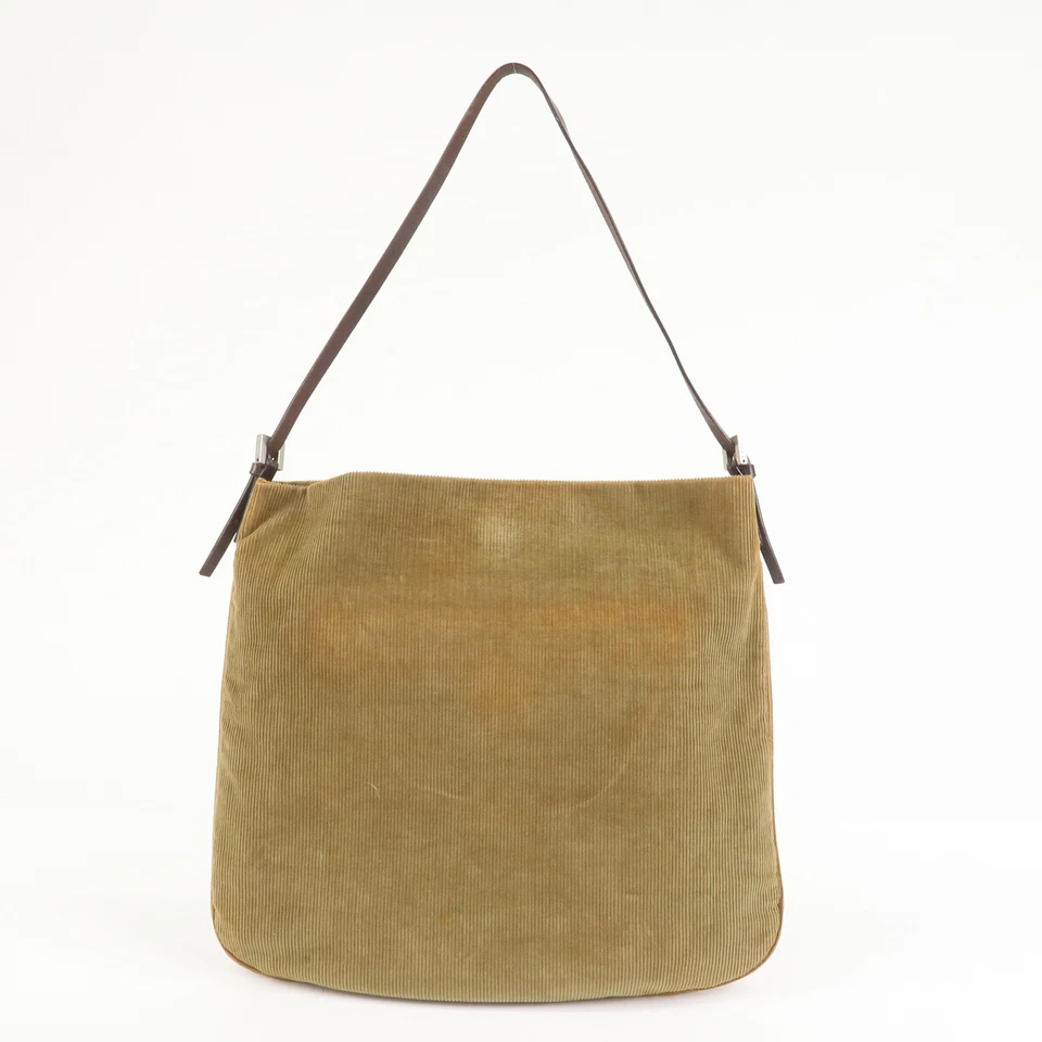 Bolso de Hombro FENDI Pana Cuero Marrón 26733 Auténtico Usado Envío Gratis Foto 2 de 4