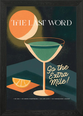 The Last Word Cocktail Framed Wall Art Poster Canvas Print Picture
