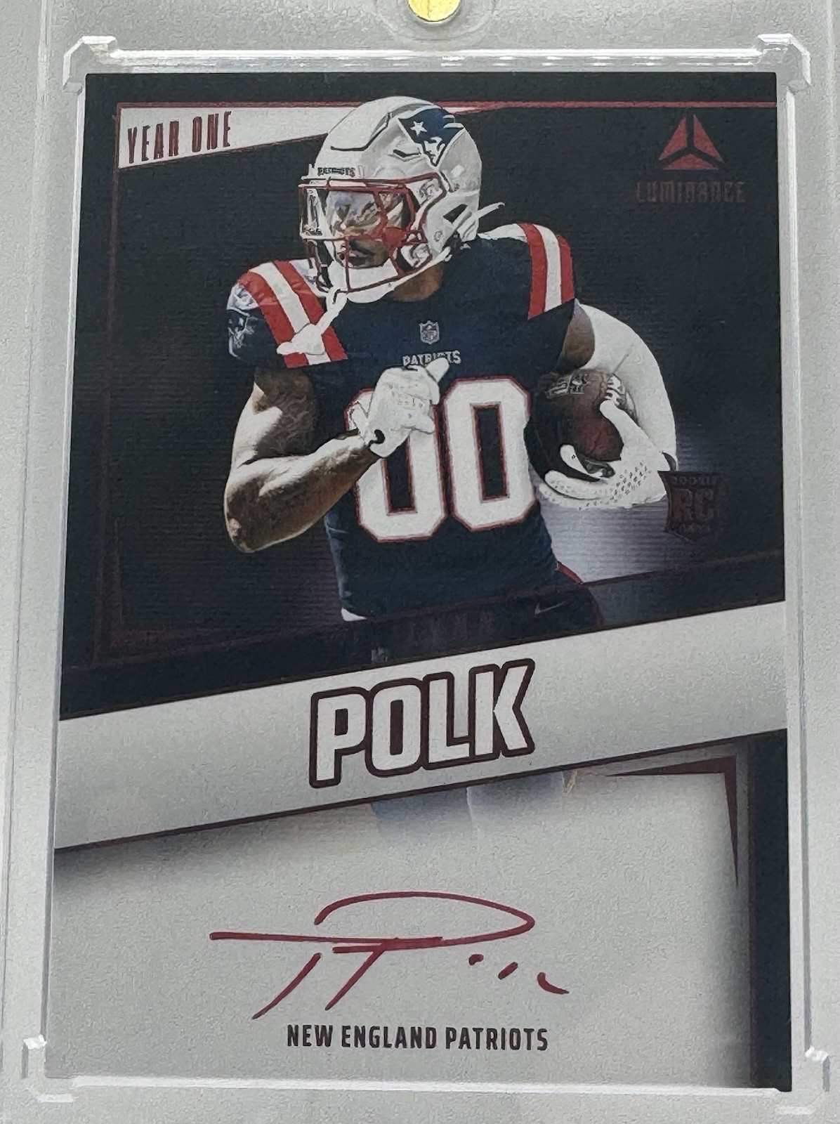 2024 Luminance Ja'Lynn Polk Year One On Card Auto Red SSP Patriots/Saints Rookie