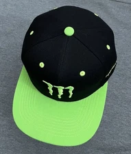 Monster Energy Drink Hat-Snapback. Adjustable Black/Lime