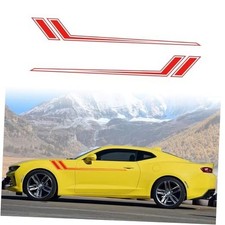 Vinyl Decals Car Side Decals Compatible with Chevy Camaro, Racing Stripes Red