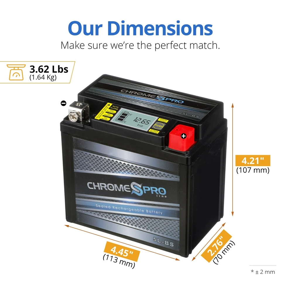 YTX5L-BS Alto Rendimiento - Sin Mantenimiento - Batería iGel Sellada Moto Foto 2 de 4