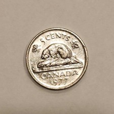 1977 Canada 5 Cents World Coin