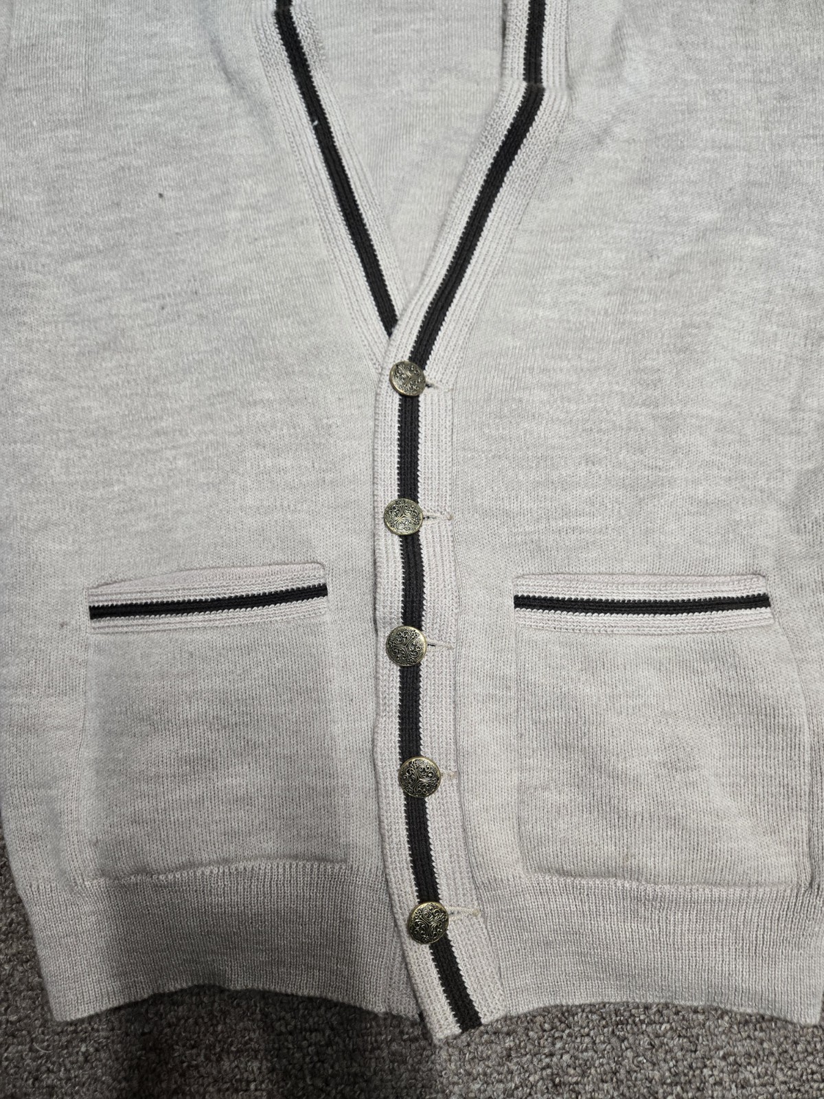 Vintage Cardigan Sweater Shelby Superlamb Size Large Brown Beige Grunge 60s