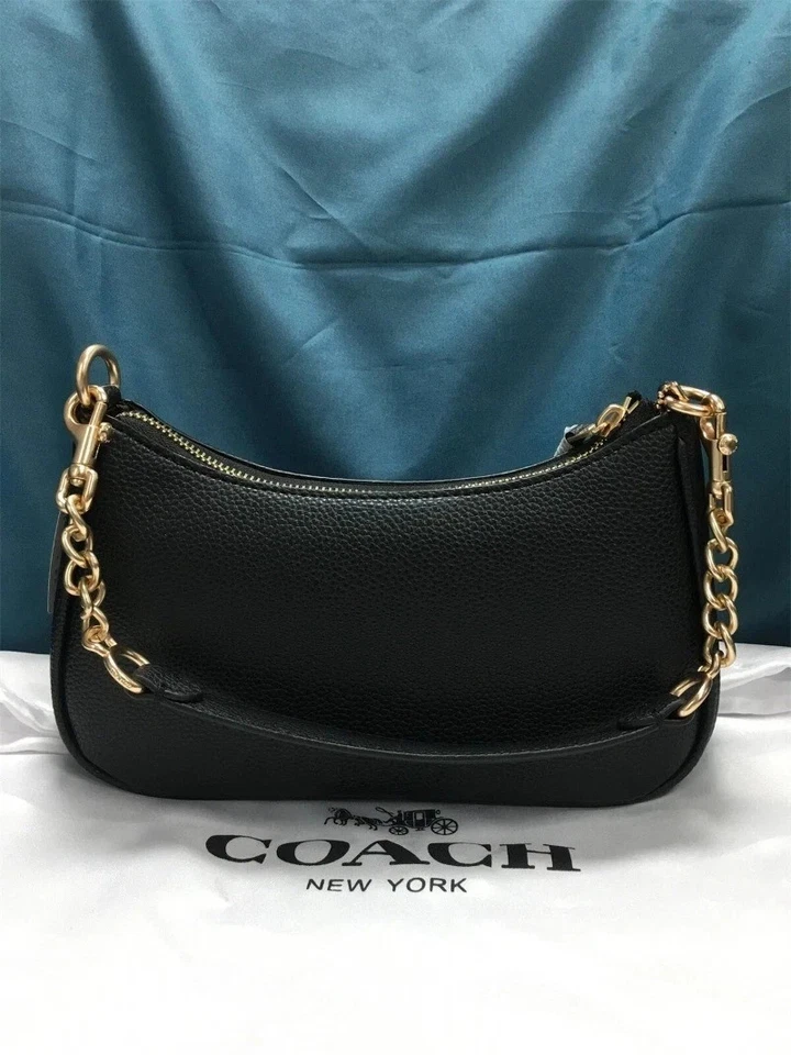 Nuevo Bolso de Hombro C.oach Teri CA209 Moda Para Mujer Negro Cuero Foto 3 de 4