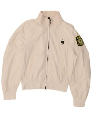 BLAUER Damen Bomberjacke UK 14 Medium weiß Polyamid AJ10